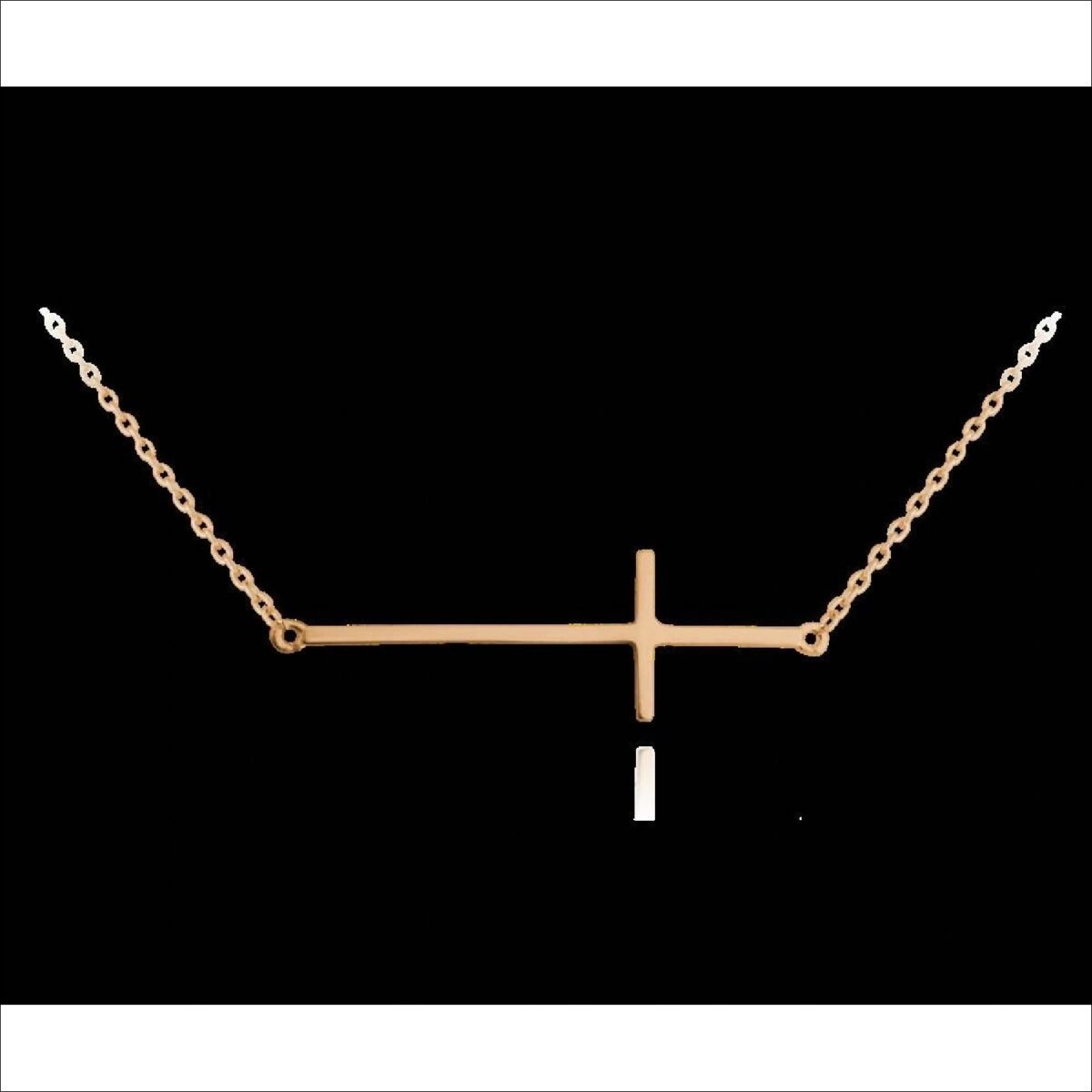 Minet Rose gold stříbrný kříž ležatý JMAS0062RN45;Minet Rose gold silver horizontal cross JMAS0062RN45