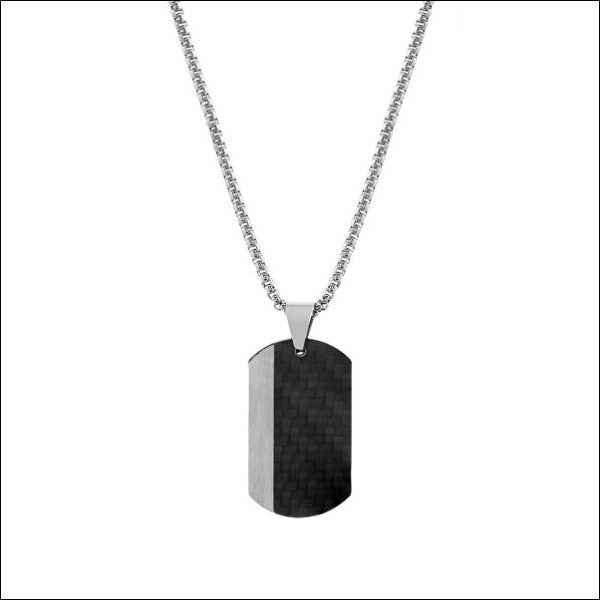 Modern men's necklace Military badge VAASN189S;Collier pour homme moderne Badge militaire VAASN189S