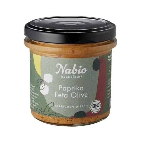 Nabio Organic Bread Spread Paprika Feta & Olive, 135 g
