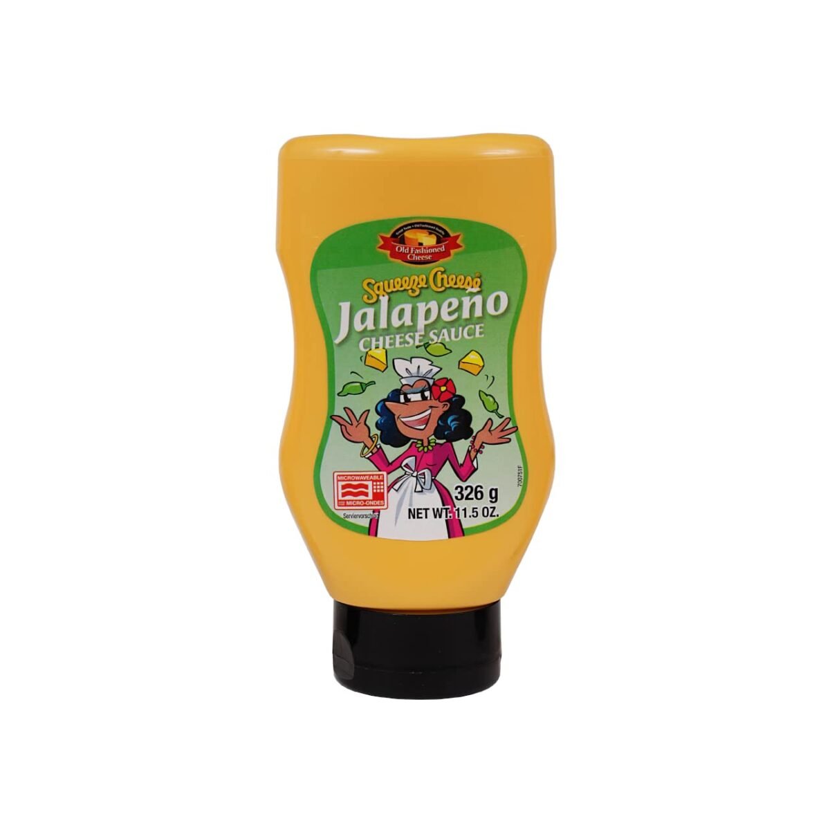 Old Fashioned Foods Jalapeno Squeeze Cheese, Microveable, Jalapeno Cheese Sauce, 326 g