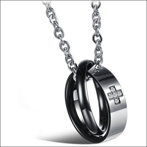 Original partner necklace for men KNSC-064-BL;Collier partenaire original pour homme KNSC-064-NOIR