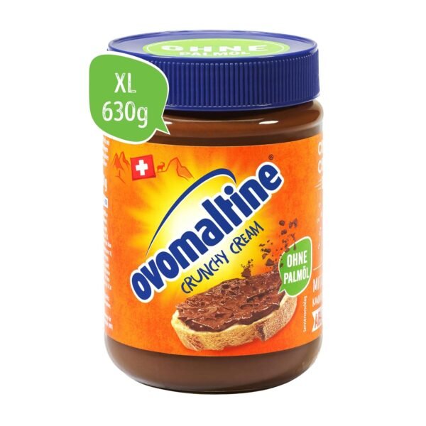 Ovomaltine Crunchy Cream Bread Spread - Unique Crunchy Chocolate Cream without Palm Oil - Sweet Spread with Crunchy Ovomaltine Pieces - Made in Switzerland (1 x 630 g PET)