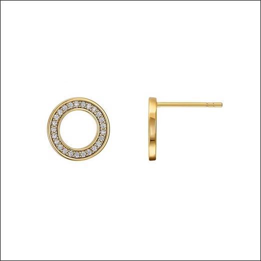 Pair of Gino gold-colored earrings;Paire de boucles d'oreilles Gino couleur or