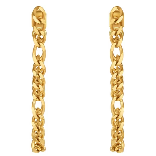 Pair of Mike gold-colored earrings;Paire de boucles d'oreilles Mike couleur or