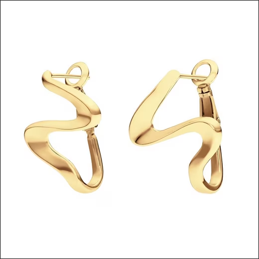 Pair of Paris gold-colored earrings;Paire de boucles d'oreilles Paris dorées