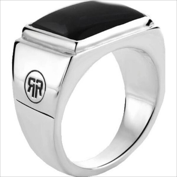 Rebel&Rose;Rebel&Rose silver ring Square Onyx Lowneck RR RG030 S;Rebel&Rose