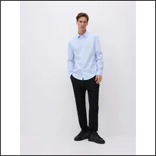 Reserved - Regular fit cotton shirt - light blue