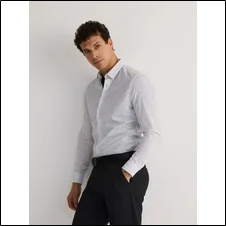 Reserved - Slim fit cotton shirt - dark gray