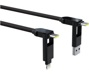 The Rolling Square inCharge XL is a compact and versatile 3-in-1 charging cable with USB-C, Lightning, and Micro USB connectors.