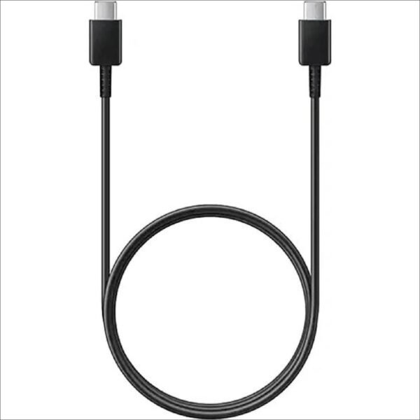 1.8-meter USB-C to USB-C data cable with 3A power, black color.
