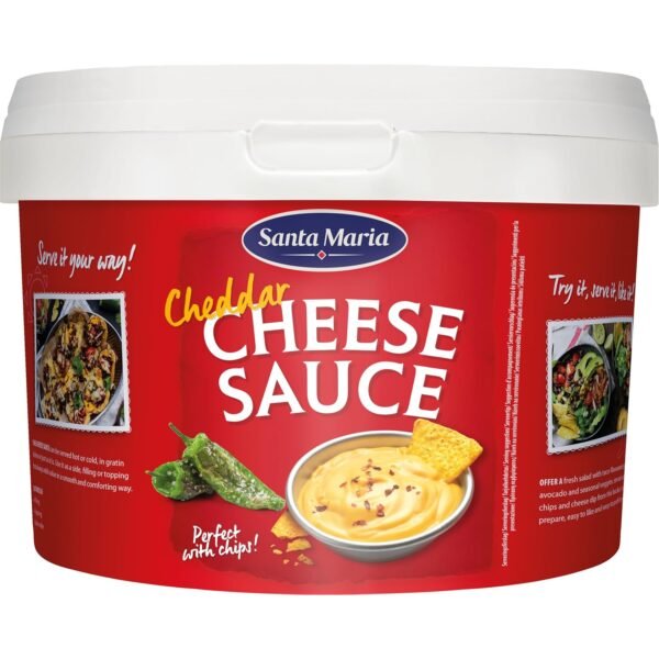 Santa Maria Cheddar Cheese Sauce 3 kg Cup - Creamy Cheese Enjoyment for Dipping Fun I Ready to Use Cheese Sauce with Cheddar Flavour I Ideal Cold with Tortilla Chips or Warm Over Wraps and Nachos