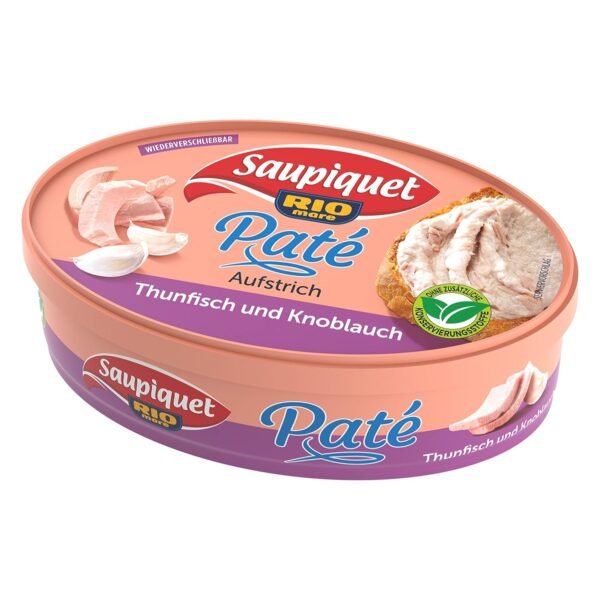 Saupiquet Rio Mare Tuna Spread Tuna & Garlic, Creamy Spread for Bread, Resealable Tin, Full Tuna Enjoyment, 115 g