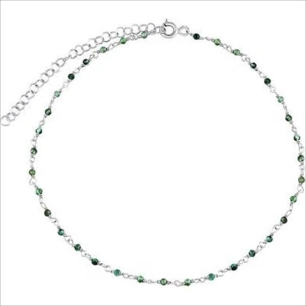 silvego;SILVEGO Silver anklet with genuine arika emerald INS1003AER;silvego