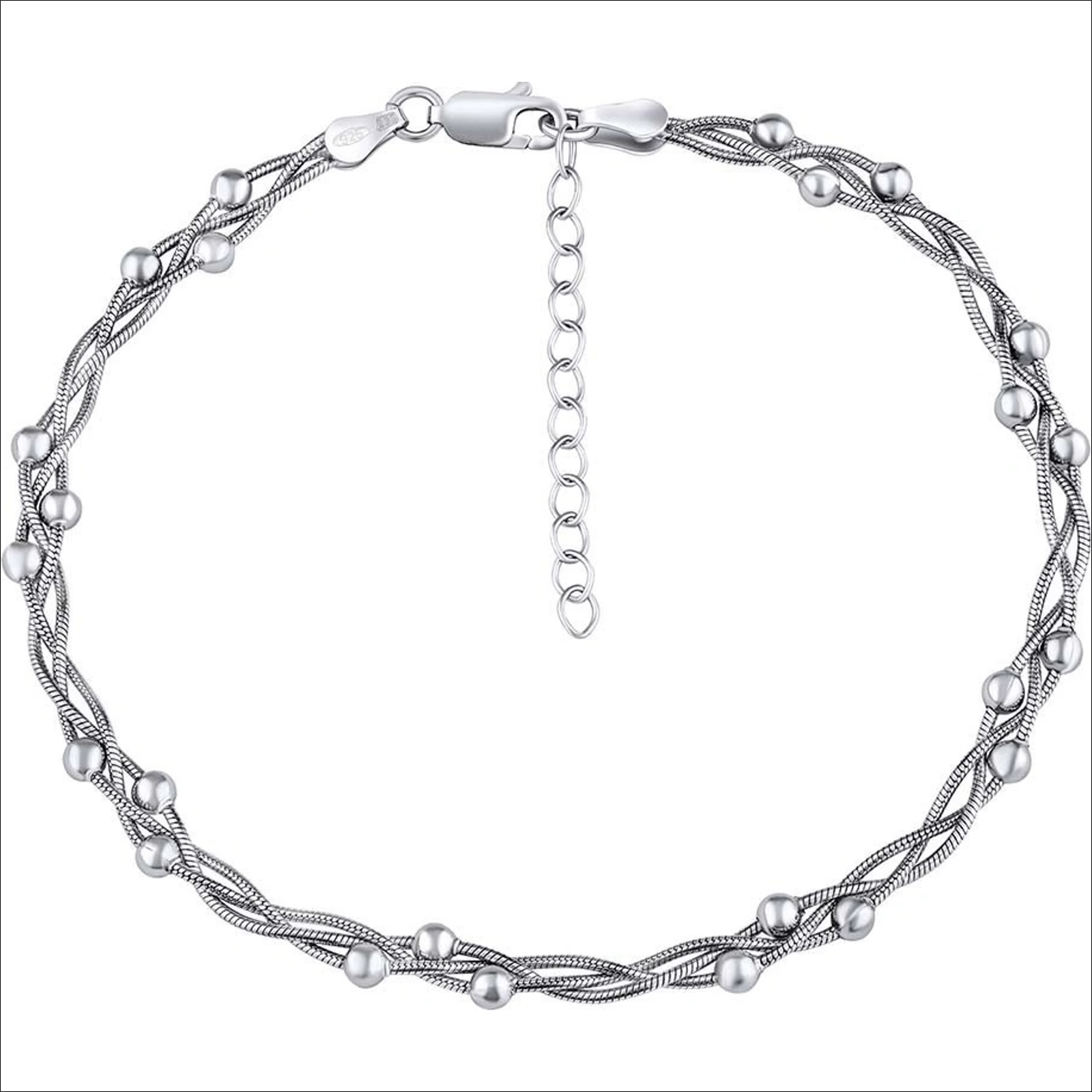 silvego;SILVEGO Silver braided anklet TTT420A;silvego 1 silvego;SILVEGO Silver braided anklet TTT420A;silvego