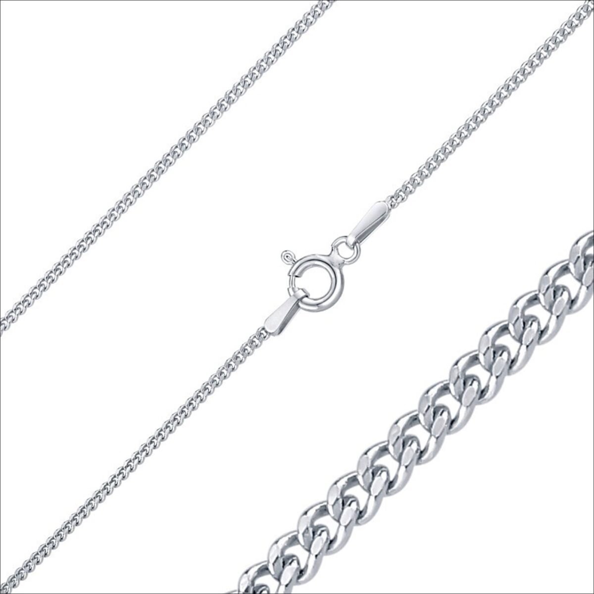 SILVEGO Stříbrný řetízek CURB 1,3 mm RHODIOVANÝ BMBCUrh04;SILVEGO Silver chain CURB 1.3 mm RHODIUM-PLATED BMBCUrh04