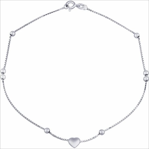 silvego;SILVEGO silver decorated anklet Bethany with heart and balls ZT26502A;silvego