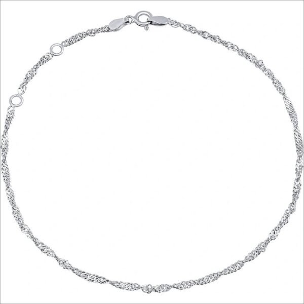 silvego;SILVEGO stříbrný řetízek točený curb na nohu caitlin ZT161295A;SILVEGO silver twisted curb chain for leg caitlin ZT161295A;silvego