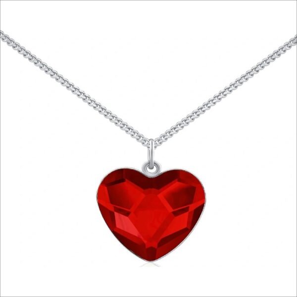 SILVEGO Stříbrný se Swarovski Crystals srdce červené VSW064N;SILVEGO Silver with Swarovski Crystals red heart VSW064N