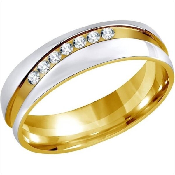 SILVEGO snubní ocelový prsten pro ženy Mariage RRC2050-Z;SILVEGO wedding steel ring for women Mariage RRC2050-Z