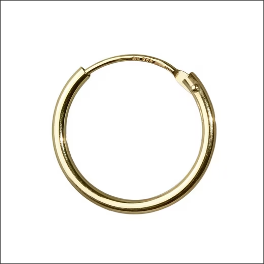 Single Creole 585 Real Gold Single Men's Creole Earring Ear Jewelry;Créole Unique 585 Boucles d'oreilles Créoles en Or Véritable pour Hommes Uniques Bijoux d'oreille