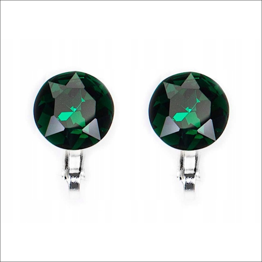 Jablonex-Kiara,Small Green Ear Clips Crystals Emerald Classic Elegant Fashion 1 Jablonex-Kiara,Small Green Ear Clips Crystals Emerald Classic Elegant Fashion