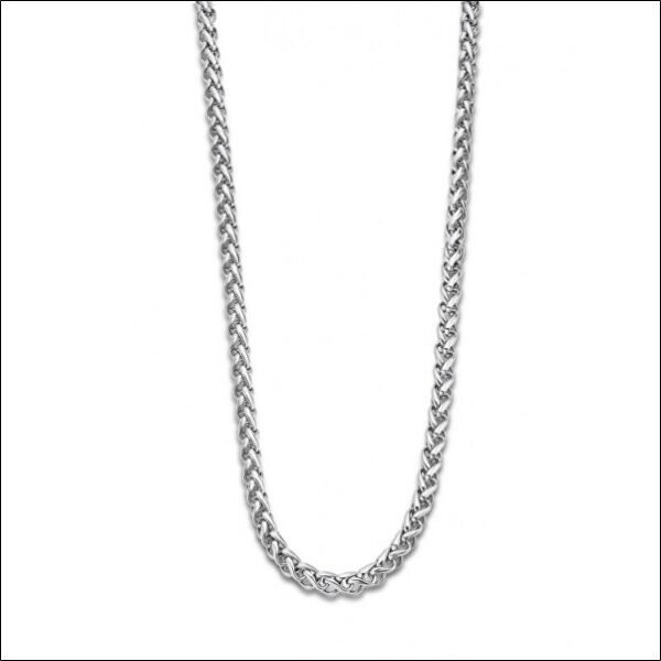 Solid men's steel necklace Men in Black LS2222-1/11;Collier en acier massif pour hommes Hommes en noir LS 2222-1 / 11