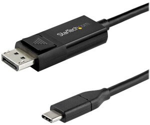 The StarTech 6ft (2m) USB-C to DisplayPort 1.4 Cable provides a bidirectional connection, enabling either USB-C to DisplayPort or DisplayPort to USB-C video output.