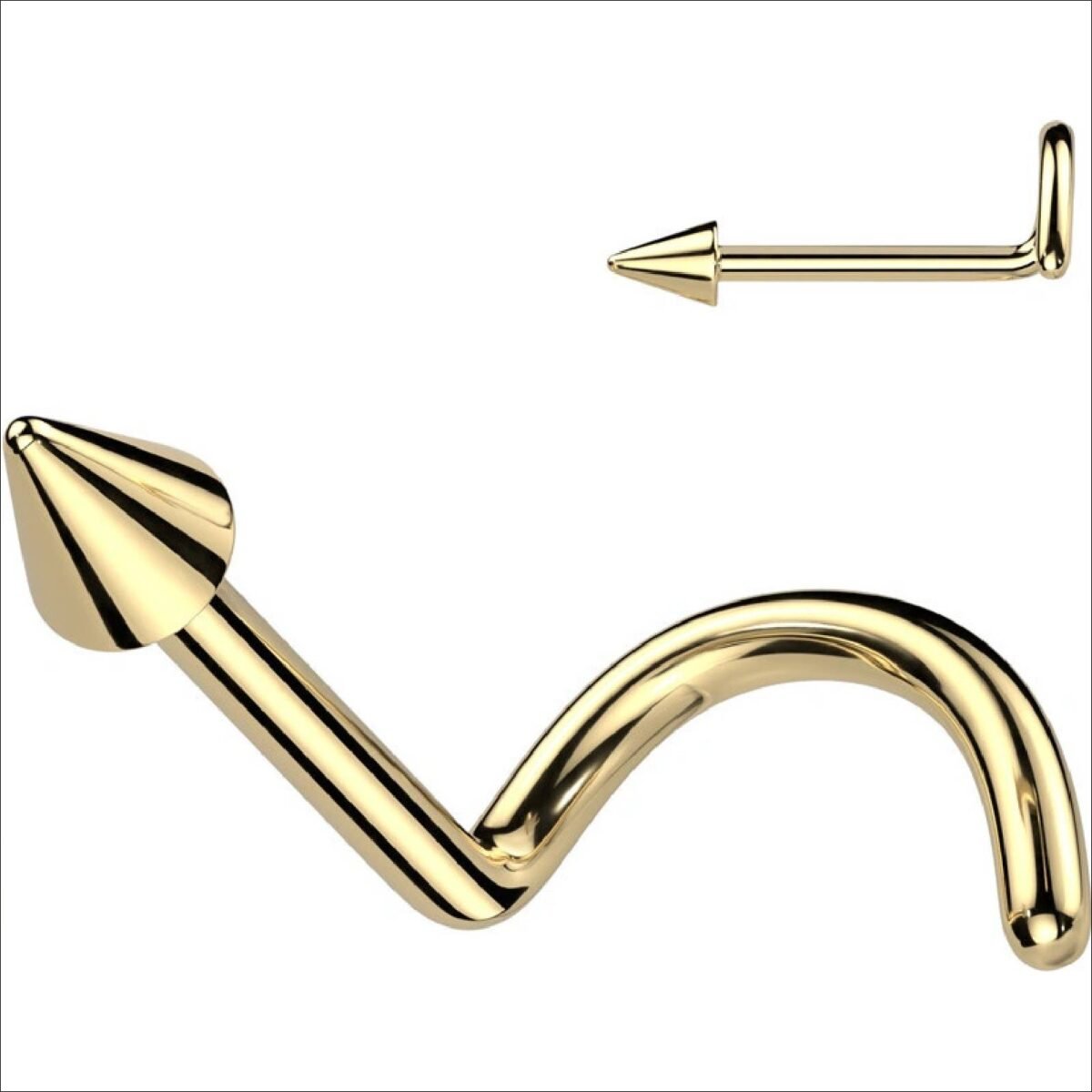 Steel Edge;Steel Edge titanium nose piercing tip SET23NOS03 Gold;Steel Edge