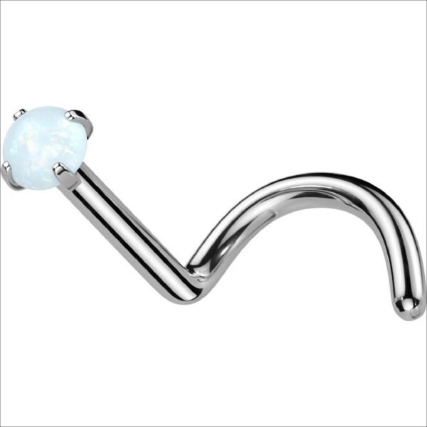 Steel Edge;Steel Edge titanium nose piercing with opal SET23NO9 White;Steel Edge