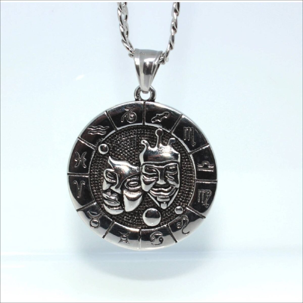 Steel Edge;Steel Edge Zodiac Sign Pendant WJHP4278 Gemini;Steel Edge