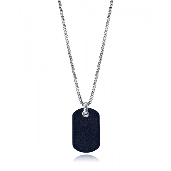Stylish necklace with leather dog tag Magnum 15108C01010;Collier élégant avec plaque d'identité en cuir Magnum 15108C01010 1 Stylish necklace with leather dog tag Magnum 15108C01010;Collier élégant avec plaque d'identité en cuir Magnum 15108C01010