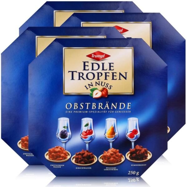 Trumpf Elegant Drops in Nut Fruit Brandies 250 g - Chocolates with Alcohol (Pack of 4)