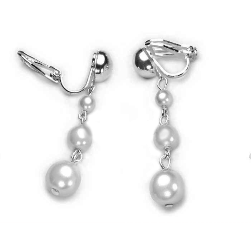 Jablonex-Kiara,White Pearl Ear Clips Hanging From Czech Pearls Classic Fashionable Pearls 1 Jablonex-Kiara,White Pearl Ear Clips Hanging From Czech Pearls Classic Fashionable Pearls