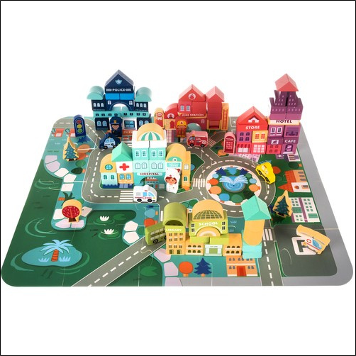  Wooden city blocks are a dream come true for every child who likes to build various types of structures. The possibilities of playing and acting out scenes are practically endless, so  it is a toy that effectively copes with boredom.