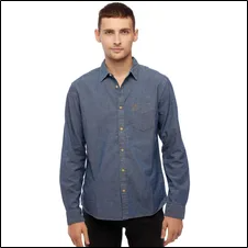 WRANGLER L/S 1POINT SHIRT DARK INDIGO W5760MP1E