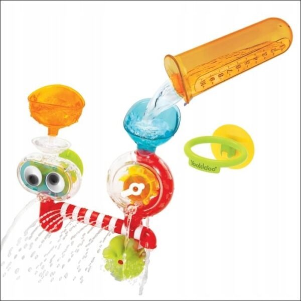 The educational water laboratory is a toy designed for children over 12 months of age. The Yookidoo brand water laboratory was created according to the STEM method (science, technology, engineering, math). This allows for the comprehensive development of a child who learns, gets to know simple technologies, constructs and acquires mathematical and physical knowledge. And all this in the form of extremely attractive and enjoyable fun!