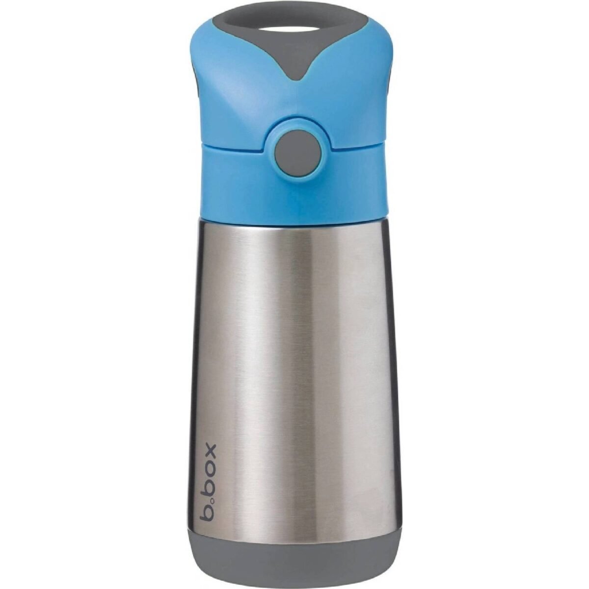 b.box Thermos drinking bottle with straw 350 ml blue / gray