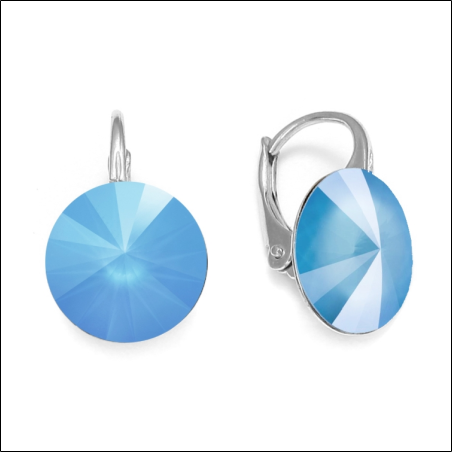 Blue Rivoli Earrings with Swarovski Elements Sweet Candy K112212SB Summer Blue 12 mm