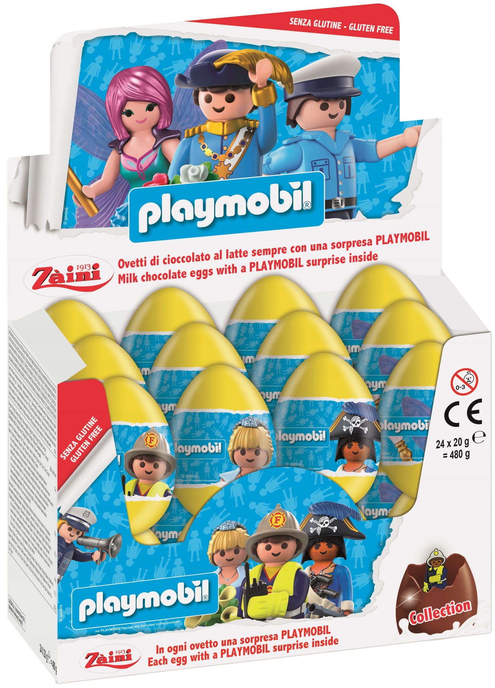 CHOCOLATE SURPRISE EGGS PLAYMOBIL ZAINI CARDBOARD 24 PIECES x 20G 1 chocolate surprise eggs playmobil zaini cardboard 24 pieces x 20g