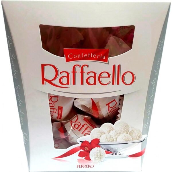 A delicate treat featuring creamy coconut, a whole almond at the center, and wrapped in a smooth white chocolate shell.