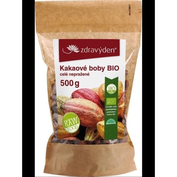 Healthy Day Organic Cocoa Beans Whole Unroasted 500 g