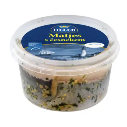 Heleb Matjesy with garlic