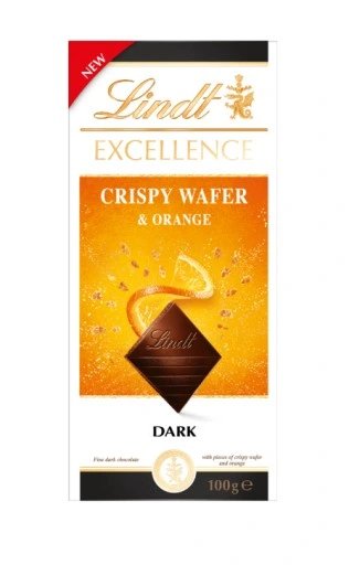 lindt excellence crispy wafer and orange dark chocolate 100g for easter