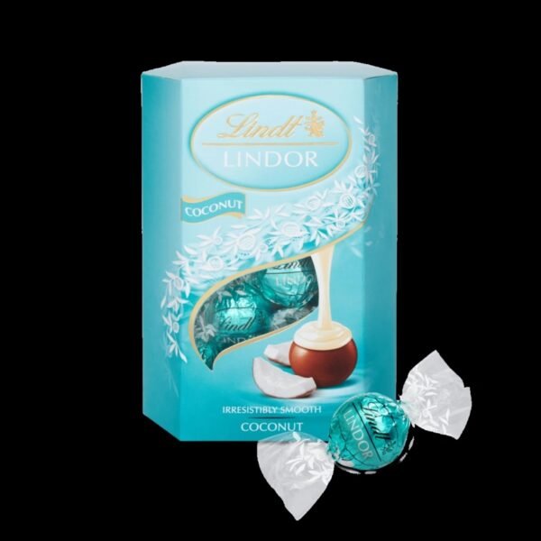 A delightful assortment of smooth, creamy milk chocolate truffles filled with a rich coconut-flavored center.