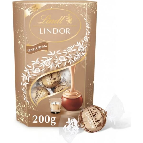A luxurious assortment of smooth milk chocolate truffles filled with a rich Irish cream-flavored center.