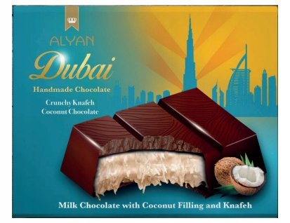 milk chocolate with coconut filling and kunafa 100g alyan