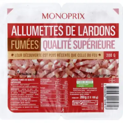 monoprix smoked bacon pieces