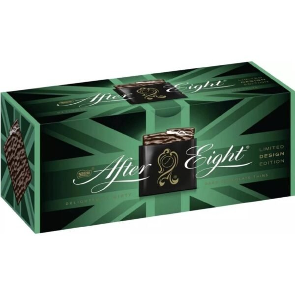 A classic treat of thin mint chocolate squares, featuring a refreshing mint filling encased in smooth dark chocolate.