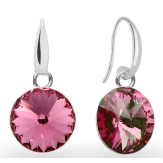 Rivoli Earrings with Swarovski Elements Candy KW112212R Rose 10 mm