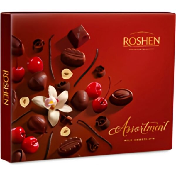 ROSHEN Assortment Milk Chocolate 145 g is a delightful mix of smooth and creamy milk chocolate pieces, carefully crafted to deliver a rich and satisfying taste